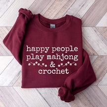 Happy People Play Mahjong & Crochet Sweatshirt