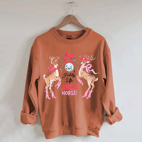 Preppy Cowgirl Christmas Reindeer Sweatshirt