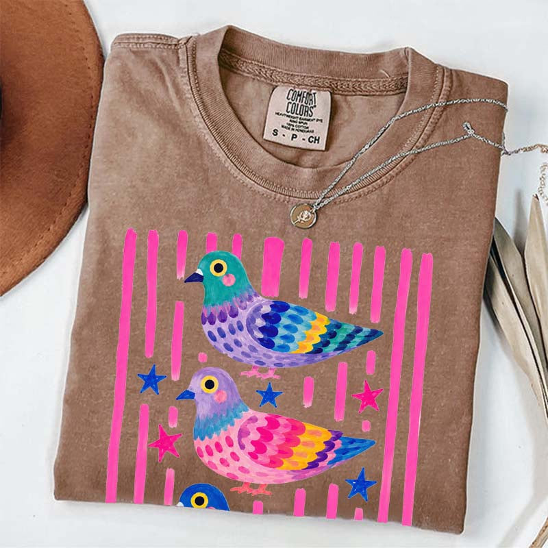 Colorful Pigeon Cute Bird T-Shirt