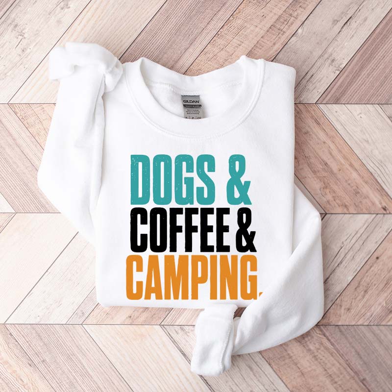 Dogs Coffee Camping Adventure Sweatshirt