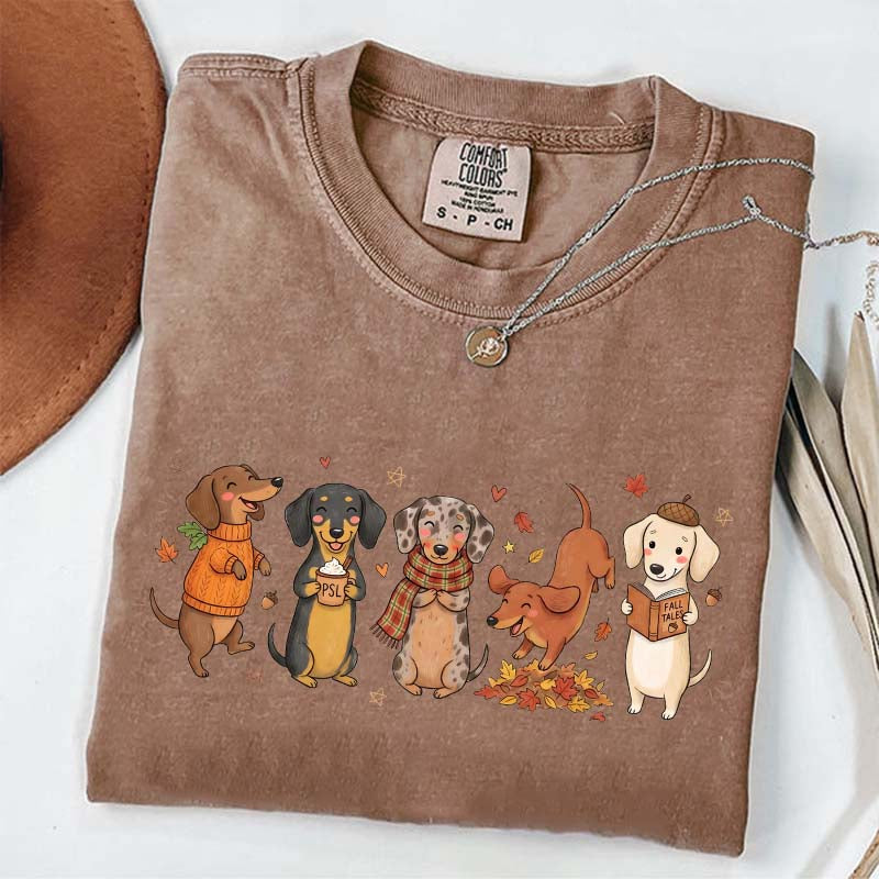 Dachshund Fall Cozy Season Pumpkin T-Shirt