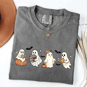 Trendy Halloween Ghosts Reading T-Shirt