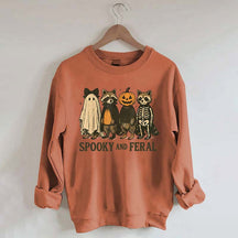 Cute Spooky and Feral Raccoon Sweatshirt