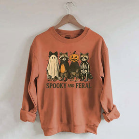 Cute Spooky and Feral Raccoon Sweatshirt