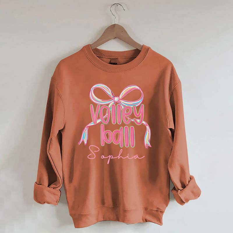 Personalized Volleyball Bow Sweatshirt