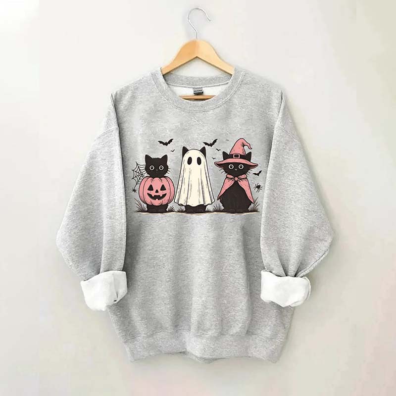 Boo Ghost Black Cat Sweatshirt