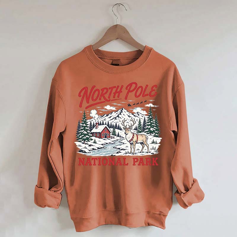 North Pole National Park Retro Christmas Sweatshirt