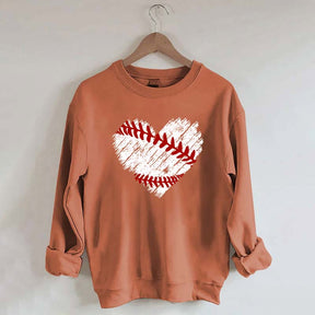 Distressed Baseball Heart Sweatshirt