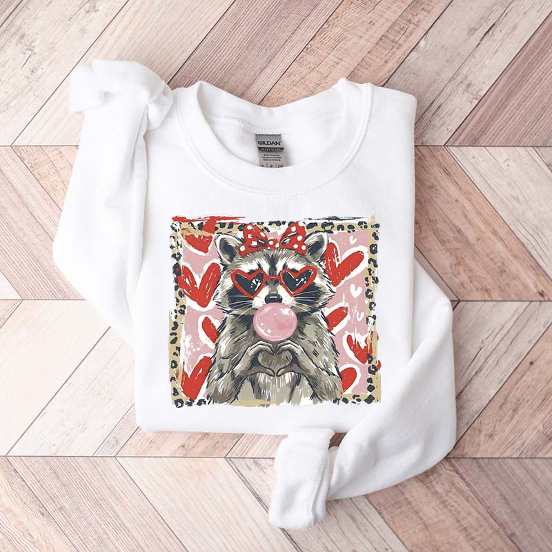 Valentine Raccoon Sweatshirt