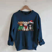Rustic Highland Cows Christmas Sweatshirt