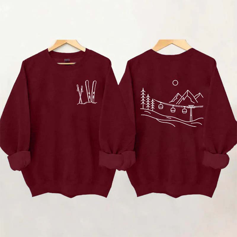 Minimalist Ski Design Sweatshirt