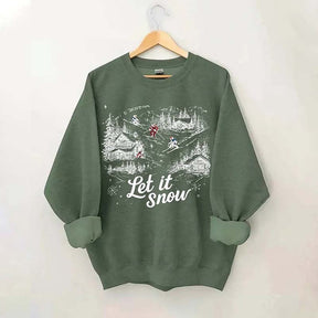 Let It Snow Skiing Sweatshirt