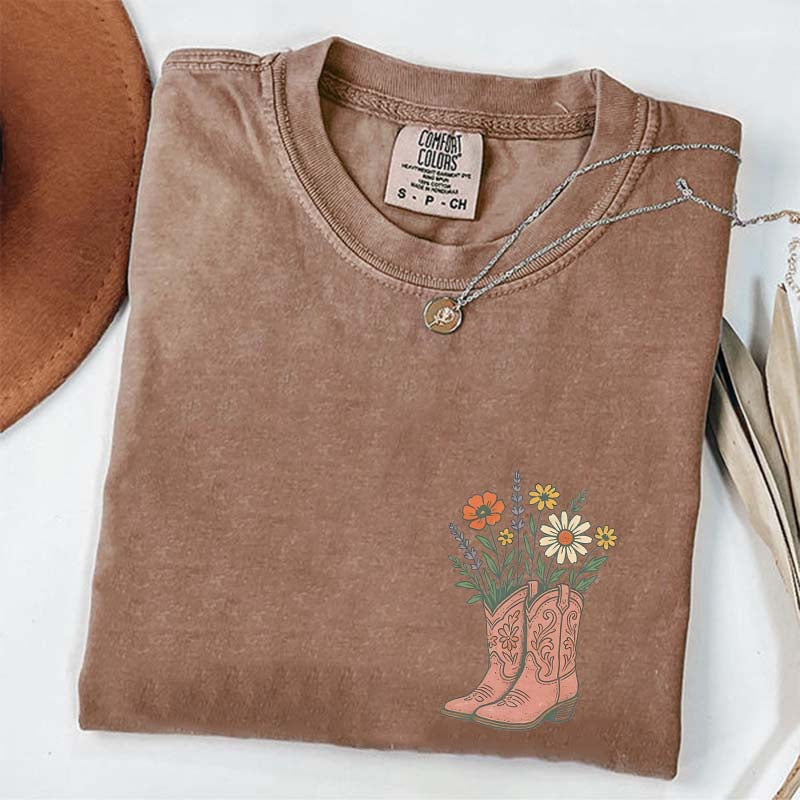Cowgirl Boots Wildflowers T-Shirt