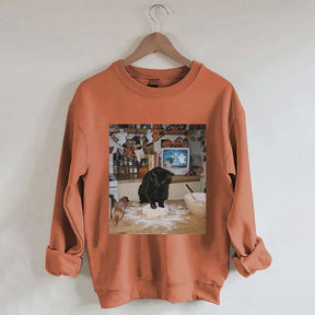 Halloween Black Cat Ghost Sweatshirt