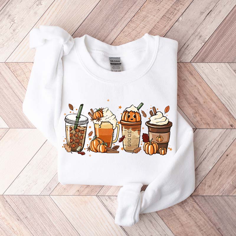 Cute Pumpkin Spice Fall Coffee Sweatshirt