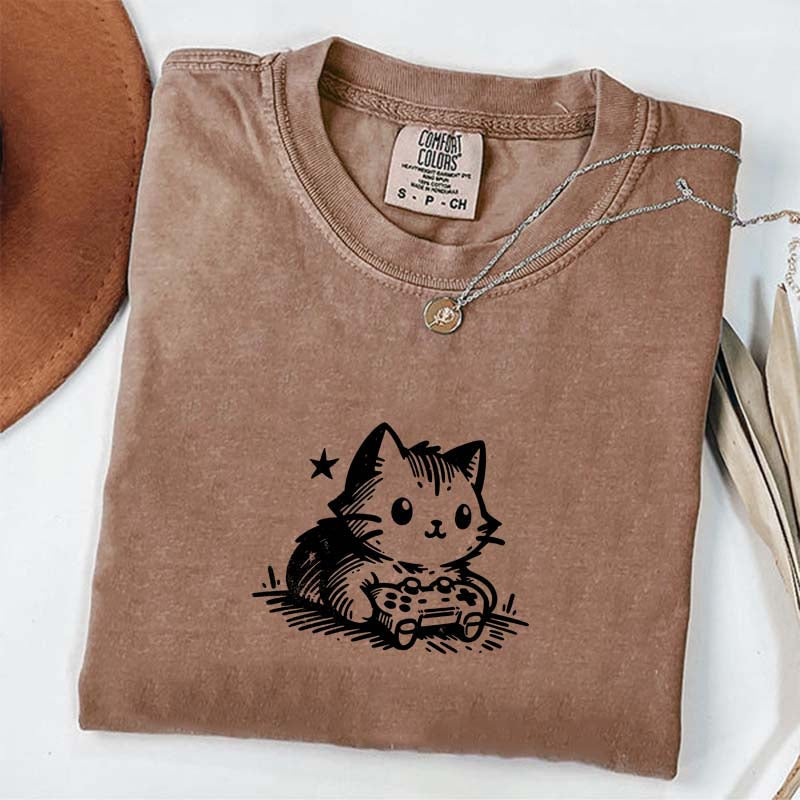 Gamer Cat Funny Gamer T-Shirt