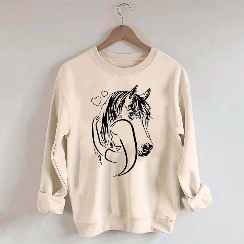 Rider Horse Lineart Sweatshirt