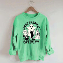 Purranormal Cativity Spooky Ghost Cat Sweatshirt
