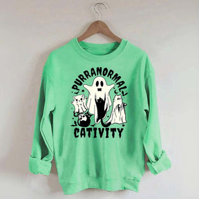 Purranormal Cativity Spooky Ghost Cat Sweatshirt