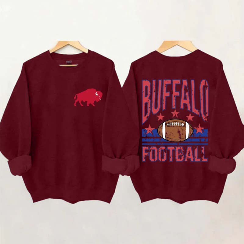 Buffalo Football Vintage Distressed Style Sweatshirt