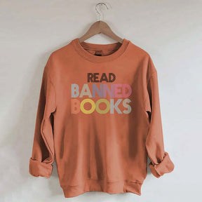 Retro Read Banned Books Rainbow Sweatshirt