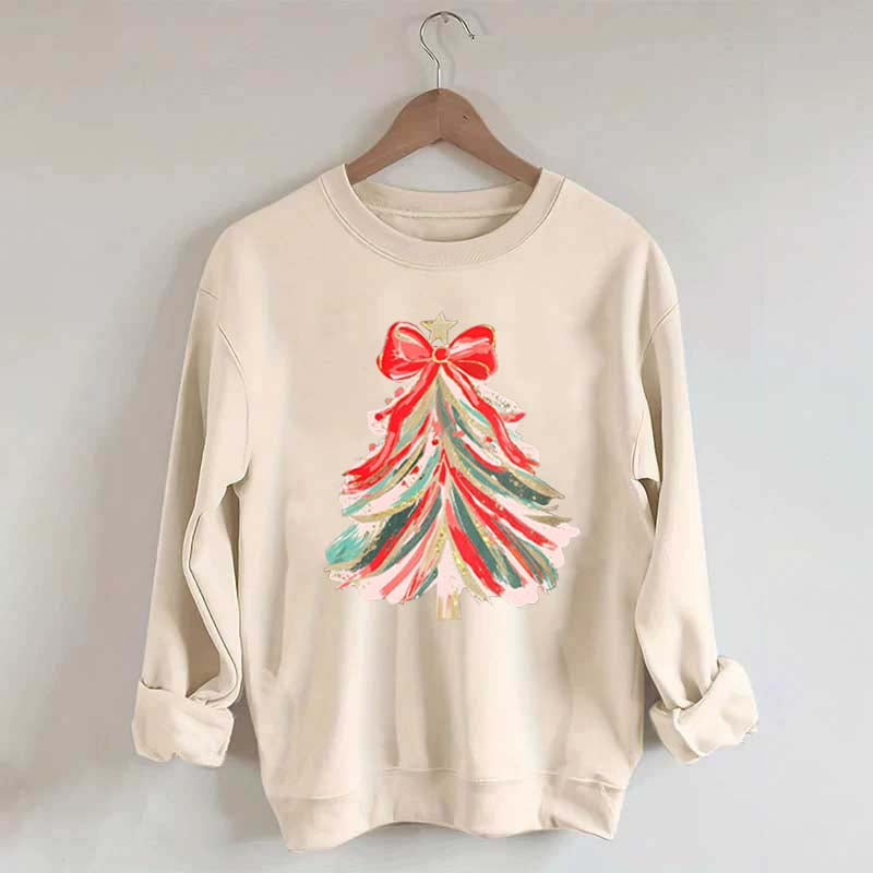 Red Bow Christmas Tree Sweatshirt