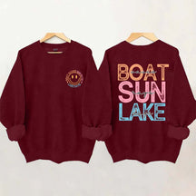 Boat Waves Sun Rays Lake Days Sweatshirt
