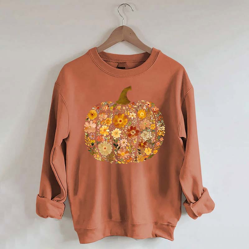 Boho Flowers Pumpkin Sweatshirt