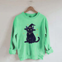 Halloween Witch Kitten Sweatshirt