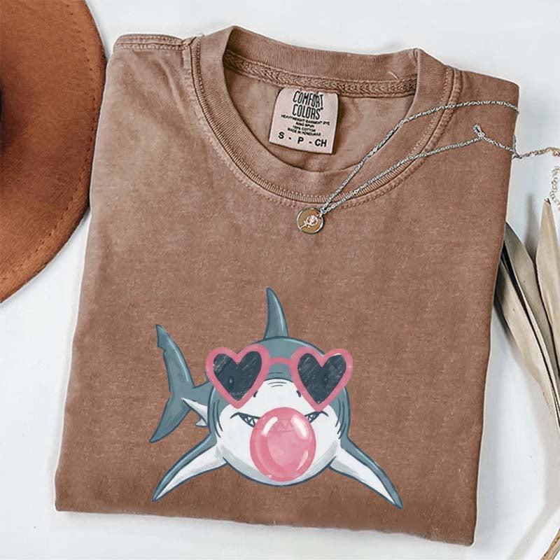 Shark Blowing Bubble Comfort Colors T-Shirt