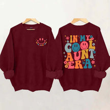Retro In My Cool Aunt Era Smile Face Sweatshirt