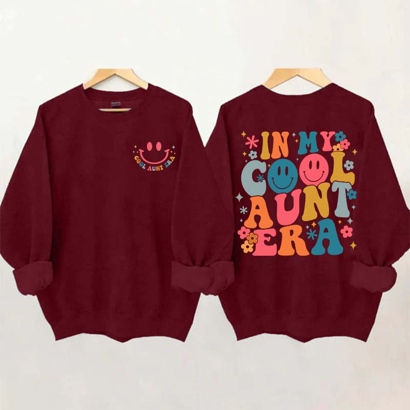 Retro In My Cool Aunt Era Smile Face Sweatshirt