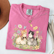 Retro Kitten Cute Cat Butterfly T-Shirt