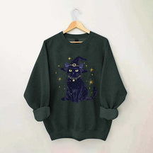 Halloween Witch Kitten Sweatshirt