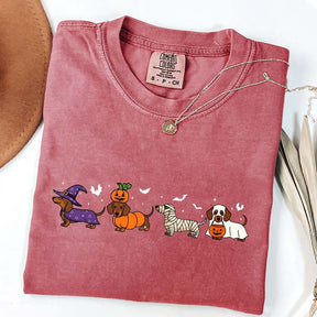 Dachshund Cute Ghost Dogs Halloween T-Shirt