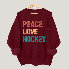 Peace Love Hockey Sweatshirt