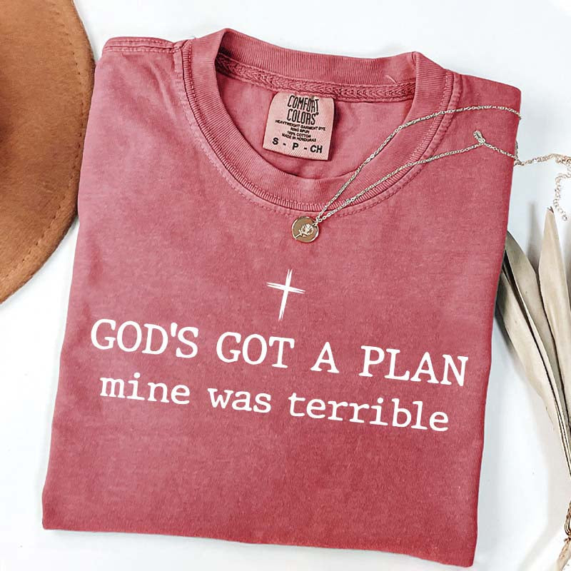 God's Got A Plan Mine Was Terrible Religous Minimalist T-Shirt