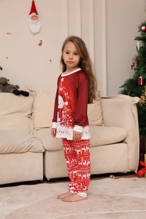 Family Matching Christmas Pajama Set with Snowman Print