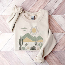 Western Desert Cactus Mountain Sweatshirt