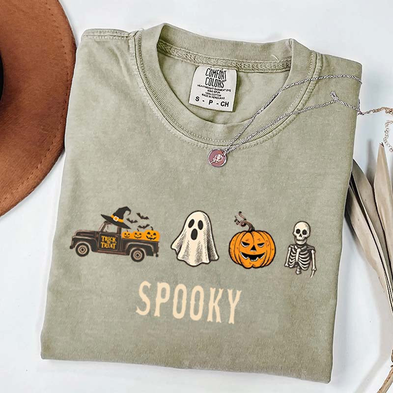 Pumpkin Season Girly Spooky Halloween T-Shirt