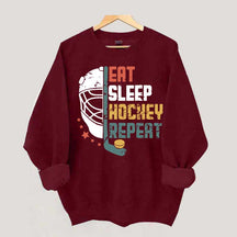 Eat Sleep Hcokey Repeat Team Sweatshirt