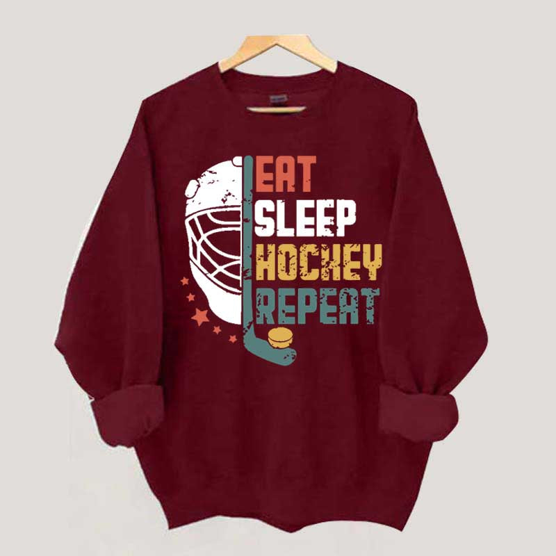 Eat Sleep Hcokey Repeat Team Sweatshirt