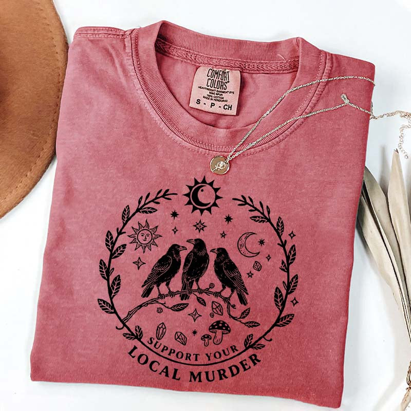 Support Your Local Murder Sun And Moon T-Shirt