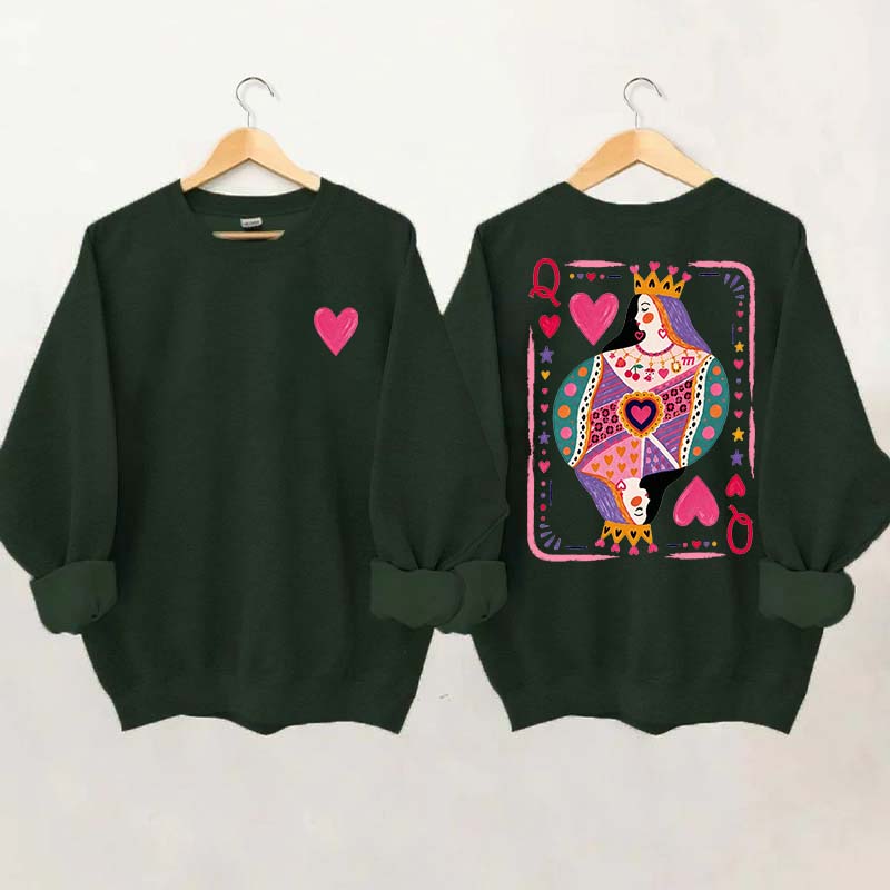 Vintage Queen of Hearts Graphic Sweatshirt