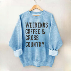 Weekends Coffee And Cross Country Runner Sweatshirt