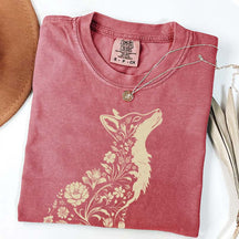 Retro Floral Fox Woodland Animal T-Shirt