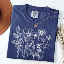Vintage Pressed Flowers Gardener Floral T-Shirt