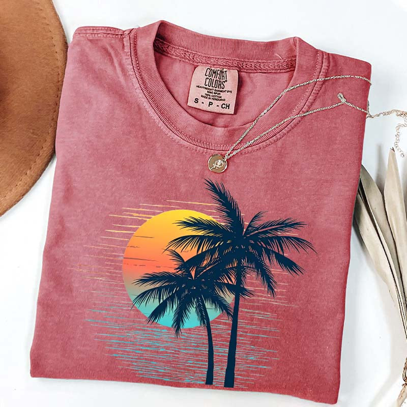 Retro Tropical Sunset T-Shirt