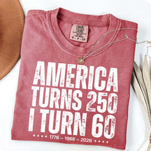 Custom Birthday America Turns 250 T-Shirt