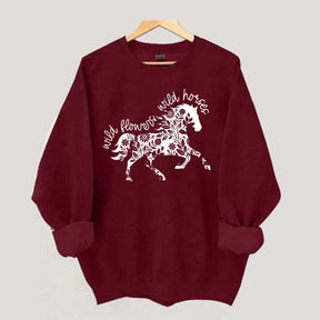 Wild Horses Graphic Vintage Western Country Sweatshirt